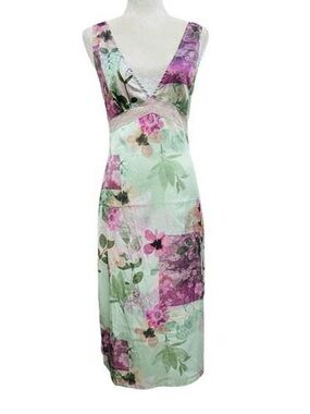Princess Polly Mint Green and Purple Floral Midi Dress